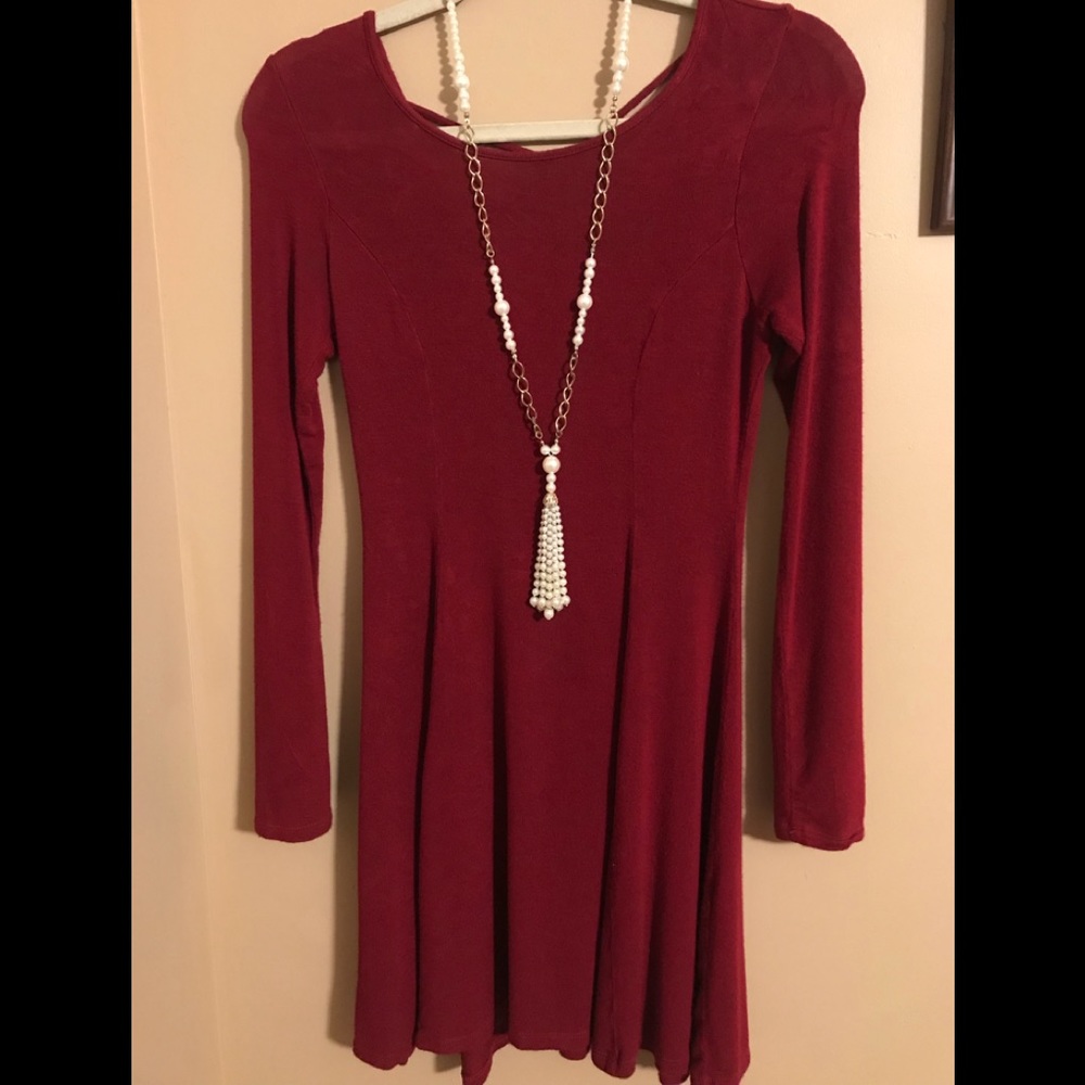 Forever 21 Dress, catch their attention dark red